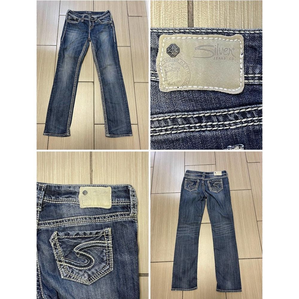 Buckle Silver jeans Suki straight jeans womens 29x32 western glove mid rise Y2K